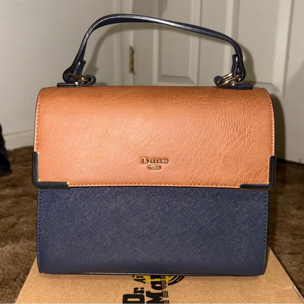 Dune London Brown and Navy Satchel